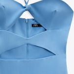 ZARA dress midi halter  baby blue fitted bodycon cut out baby blue Photo 7