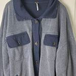 Free People Ruby Oversized Shirt Jacket in Oceana Blue L Photo 3