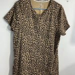 Croft & Barrow Womans  The Classic Tee XL Brown Animal Print Short Sleeve T Shirt Photo 0
