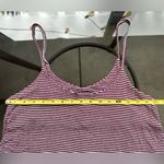 Brandy Melville Striped Spaghetti Strap Flowy Tank Top in Burgundy/White - Small Photo 9