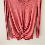 Twenty Second Long Sleeve Front Knot Top Pink Sz Small Photo 8