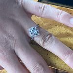 Natural Aquamarine Blue Diamond Sterling Silver Ring Size 5.75 Photo 3