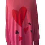 Chico's Chico’s Big Heart Pink Pullover Sweater Lightweight Valentine’s Day Size XL Photo 0