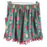 Simply Southern Turtle Print Pink Green Tassel Shorts Size L/XL Photo 0