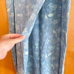 Coldwater Creek Blue Midi Pencil Skirt with Slit 100% silk Photo 1