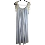 Vintage Lucie Ann Beverly Hills Baby Blue Nylon Lace Trim Nightgown Large Retro Size undefined Photo 2
