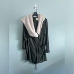 Silence + Noise  Asymmetrical Sherpa Lined Hooded Green Oversized Parka SZ XS Photo 3