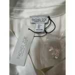 Rachel Zoe  Ivory Satin Tie‎ Front Blouse Short Sleeve Button Down Top Size L NWT Photo 3