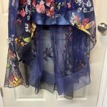 Marchesa Notte Asymmetric Floral Embroidered Gown Dress Hi Photo 5