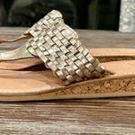 Impo Cancun Metallic Woven Leather Gold Sandal. Size 6 - Like New/Worn Once Photo 3