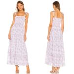 Love Shack Fancy  Caressa Floral Print Tiered Ruffle Maxi‎ Dress Candy Heart Size M Photo 1