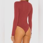 RE/DONE REDONE Red Ribbed Long-Sleeve Stretch Women’s Cotton Bodysuit Size Small Photo 2