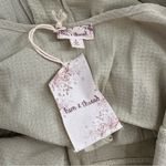 Hem & Thread  Sage Green Lightweight Cropped Romper size Small 100% Cotton NWT Photo 8