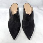 Chloé NEW Chloe Eva Leather Suede Scalloped Pounted Toe Backless Mule Heels Gray 36.5 Photo 3