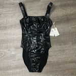 Good American  Faux Leather Bodysuit size 0 NWT Photo 2