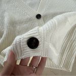 Buttons White/Cream Knit Loose fitting Cardigan Sz Small Tortoise Shell  Photo 4