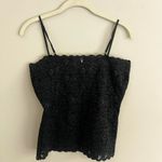 Y2K BLACK FEROCIOUS CHIK SQUARE‎ NECKLINE SHEER FLORAL LACE TANK TOP Size M Photo 5