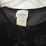 VTG Dress Black Velvet Burnout Size 10 Rose Print Shift Y2K 90s Long Sleeve 1806 Photo 7