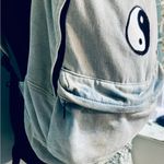 Urban Outfitters Yin & Yang Backpack Light Washed Distressed Denim Zip Unisex Photo 3