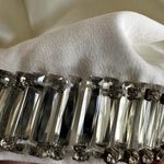 NBD Tavi Mini Dress Plunging V Neck Cross Back Crystal Embellished White Small Photo 4