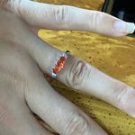 Natural Fire Opal Sterling Silver Ring Size 8 Photo 3