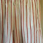 ONIA Women's Red, White, and Metallic Wide Leg Side Slit Pants, Size Medium Photo 1