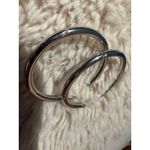 Vintage Sterling Silver Earrings Hoops Laser Etched Statement Pierced Western Photo 2