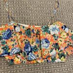 Topshop  Tank Top Women's Size 6 Cropped Bright Floral Zip Back Spaghetti Strap Photo 0