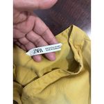 ZARA Long Sleeve Shirt Dress XS Pocket Yellow Photo 6
