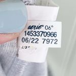 Aerie  Groove On Rib Velour Flare Pant Women's Size Small Light Grey High Waist Photo 6