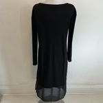 Eileen Fisher  Black Silk Georgette Double Layer Dress Photo 2