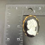 Vintage Unsigned White Lucite Black Satin Glass Gold Photo 4