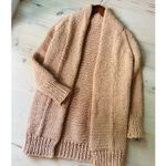 Vintage Handmade Crochet Cardigan Sweater Tan Size S/M Fit Midi length Fall knit Photo 1