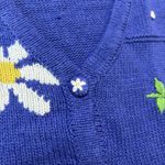 Blair Vintage Womens Large Sweater Vest Blue Cottagecore Floral Daisy Gingham Kitschy Photo 5