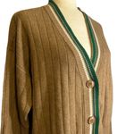 Monrow Wool Cashmere Varsity Camel Lounge Cardigan Sweater Size Small HJ0208 Photo 5
