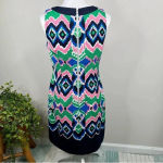 Gabby Skye  Geometric Print Sleeveless Shift Dress Multicolor Size 8 Photo 7