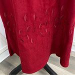 Jane Ashley Vintage Embroidered Microfiber Jumper Midi Dress Red Medium Photo 1