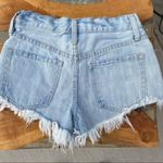 Free People  Womens Cut Off Light Wash Crochet Denim Distressed Shorts Size 24 Photo 3
