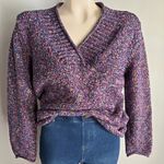 VINTAGE 90’s Erika colorful purple woven v Photo 0