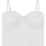 NWT REORIA Women’s Mesh Sheer Spaghetti Strap Bustier Corset Bodysuit – Medium White Photo 4