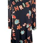 Holiday Christmas cookie gingerbread man candy cane tree festive shift dress Black Size L Photo 0