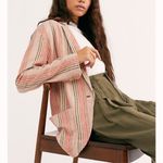 Free People Multicolor Striped Blazer Oversized Size XS Photo 4