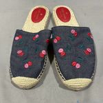 Kate Spade Rosie 2 Cherry Embroidered Denim Mules Photo 1