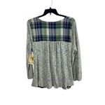 One World 2x Plaid Mixed Media Front Wrap Tie Neck Long Sleeve 2X NWT Photo 4