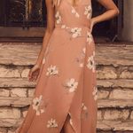 Lulus Lulu’s All Mine Rusty Rose Floral Print High-Low Wrap Dress Photo 3