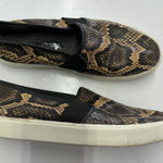 Vince Sneakers Womens 6 Black Brown Blair Snake Effect Slip On Shoes Photo 0