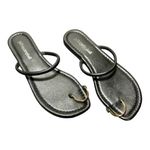 Jeffrey Campbell  Binny Toe Loop Sandals in Black and Gold Photo 1