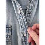 We The Free  Denim Pearl Snap Button Down Short Sleeve Shirt Boho Casual Photo 1