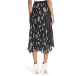 Rebecca Taylor  Pleated Hydrangea Floral Chiffon Midi Skirt Sz 0 NWOT Photo 1