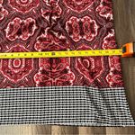 Van Heusen Women's Large Sleeveless  Red Black Batik/Paisley Print Blouse V-Neck Photo 3